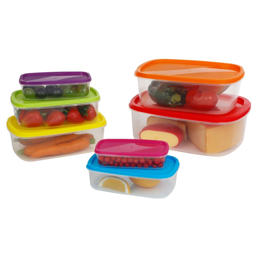 Frischhalteboxen-Set mit Deckel 14-teilig Bunt