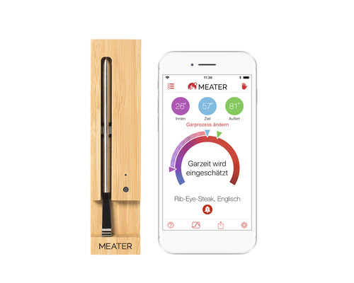 MEATER Vleesthermometer met 10 m Bluetooth-bereik, draadloze slimme vleesthermometer voor oven, grill, keuken en barbecue