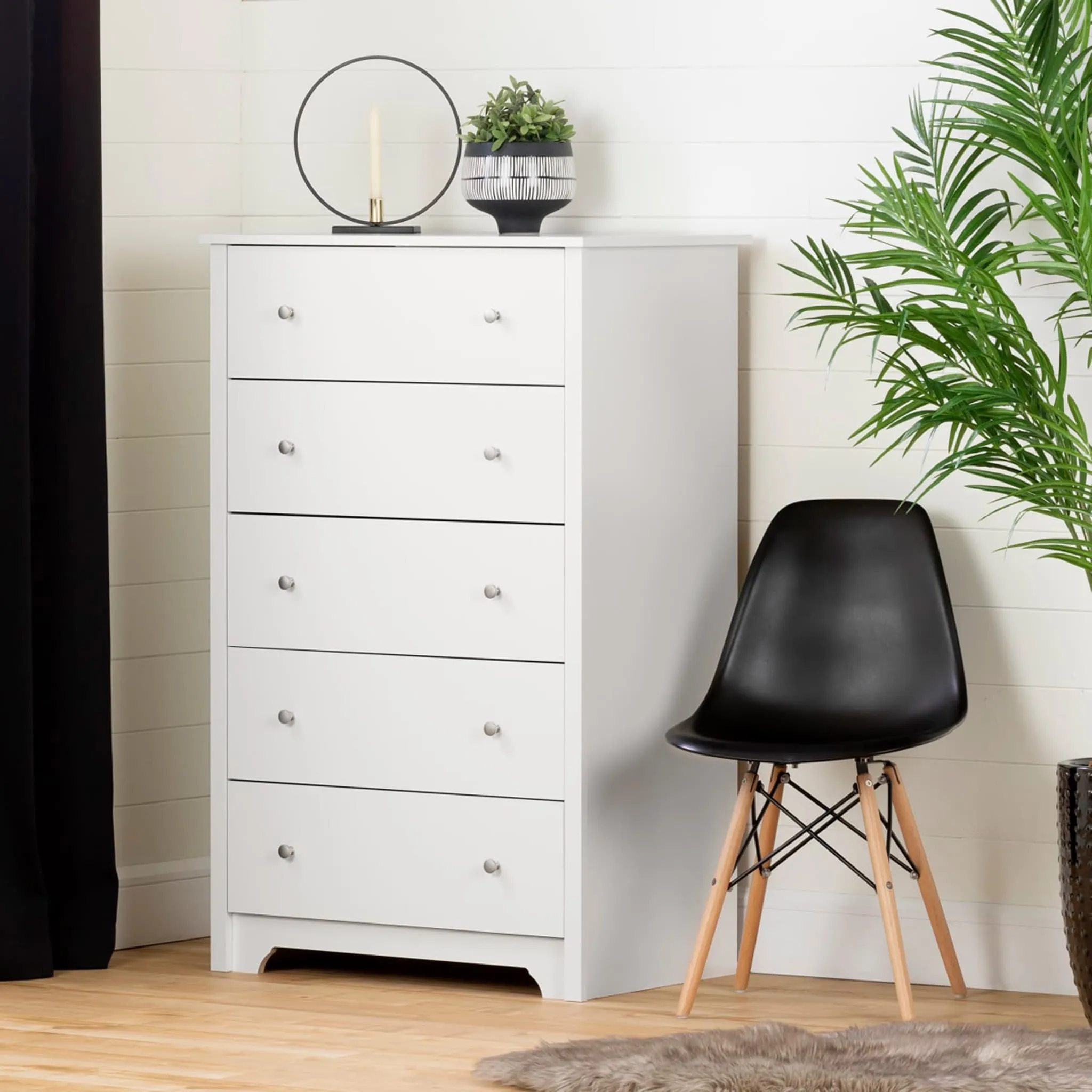 South Shore Commode 5 Tiroirs Vito - Blanc Solide
