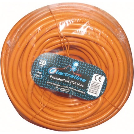 Prolongateur de jardin 16A   2x1.5mm² orange 20 m