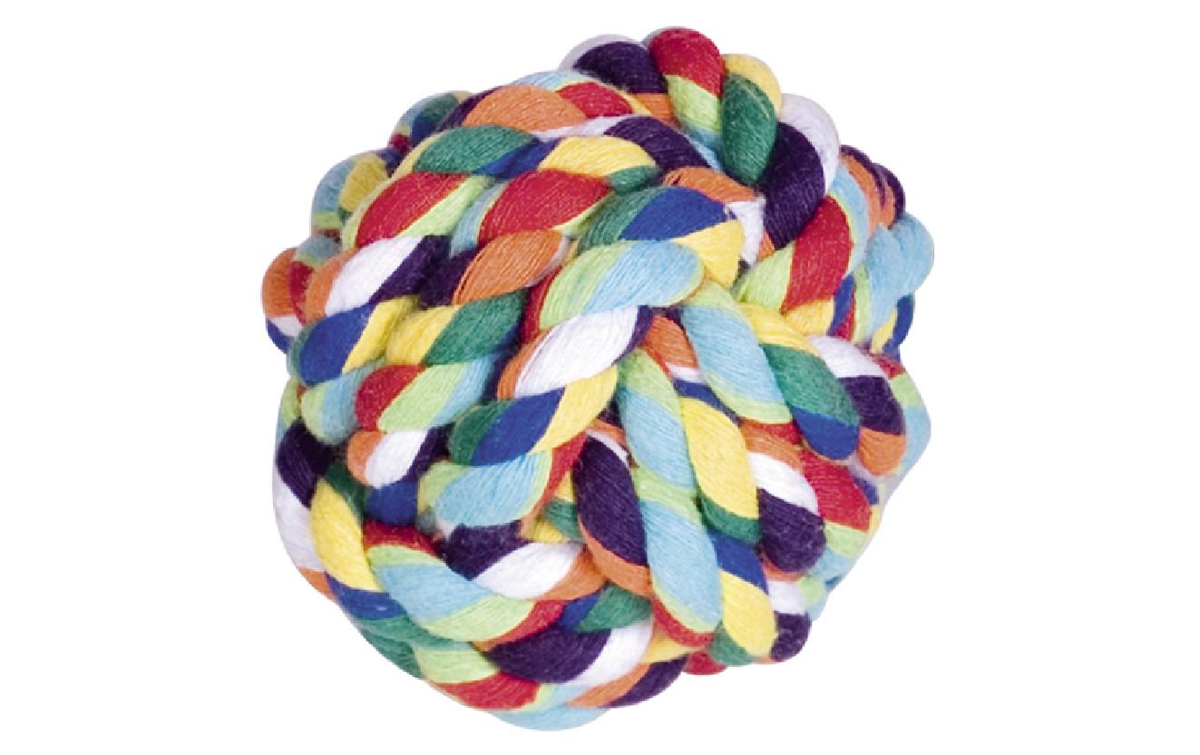 Hunde-Spielzeug Knotenseil-Ball, MehrfarbigSpielseil für Hunde – Ø 7.5 cm