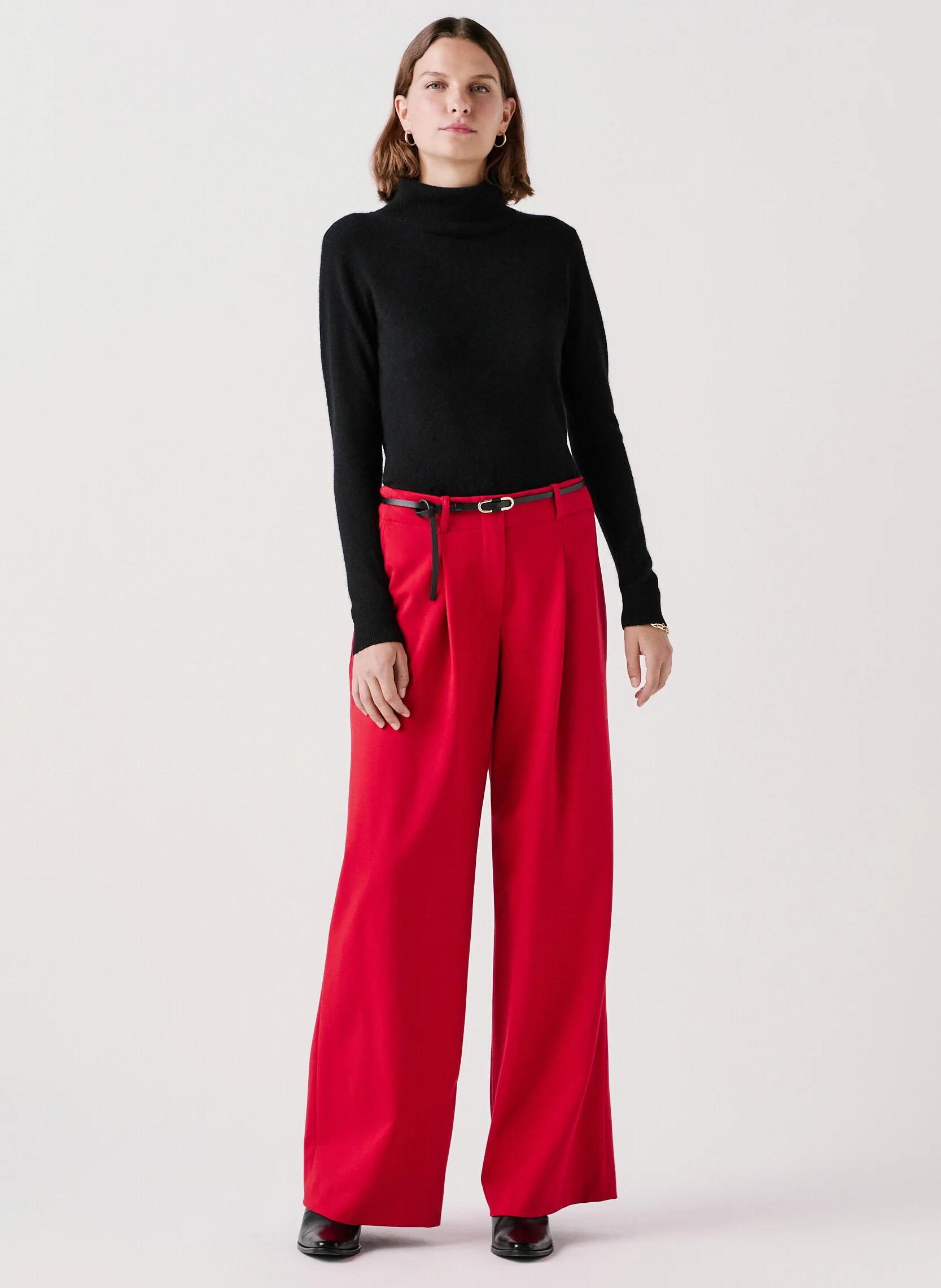 PRINCIPE1 - Pantalon large | Rouge