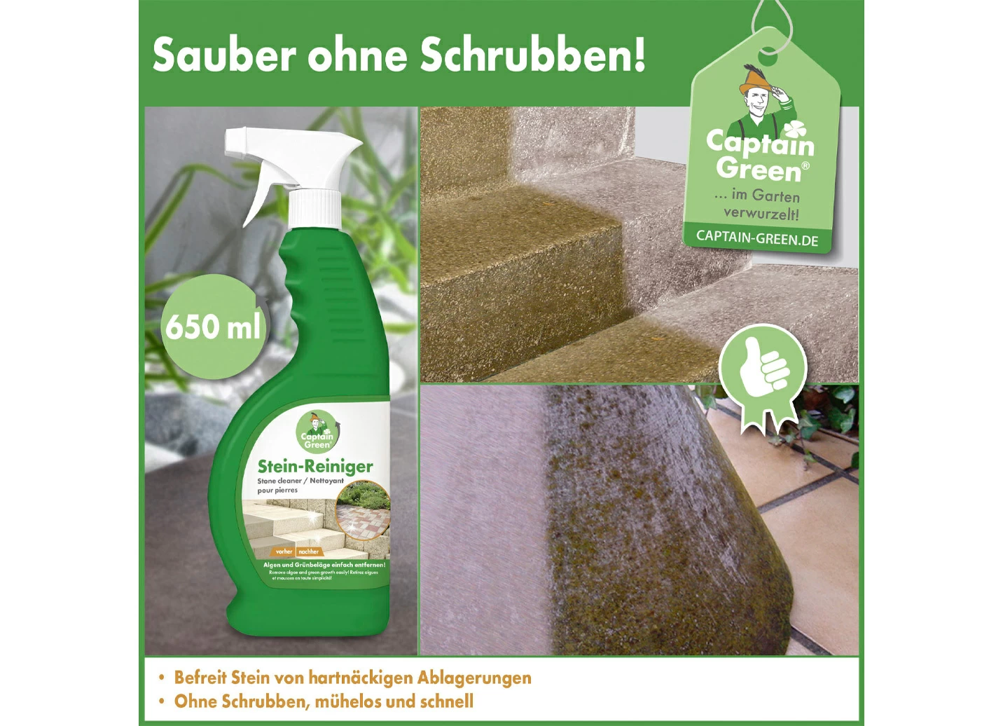 Steinreiniger, 650 ml, von Captain Green