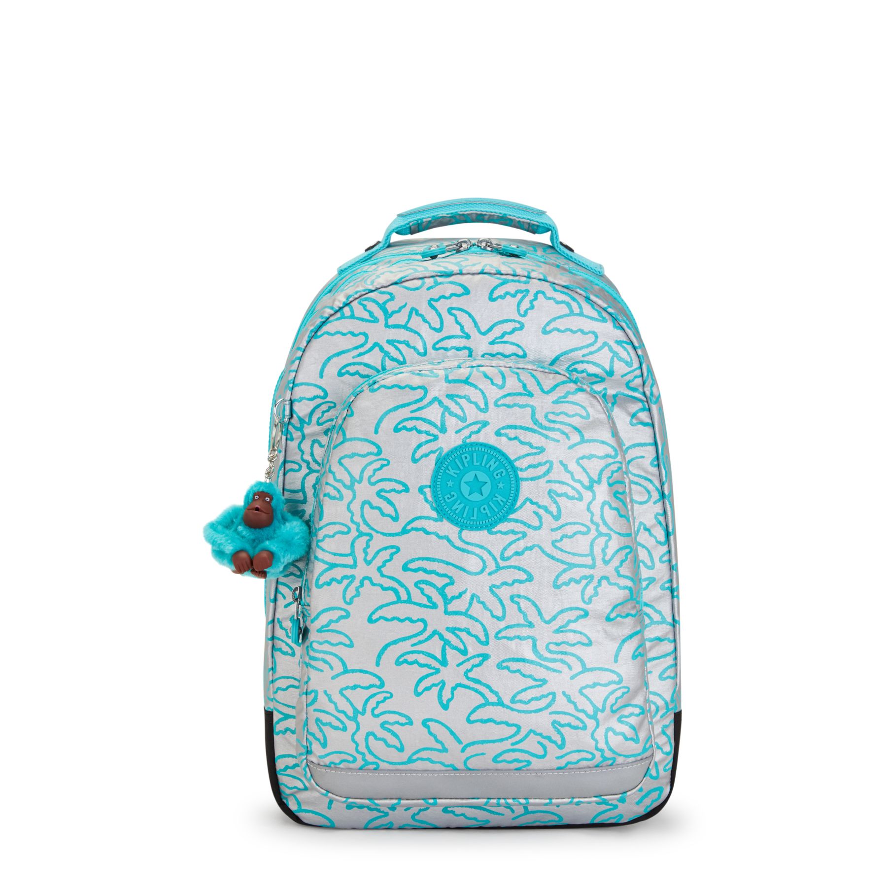 CLASS ROOM Grand Sac à Dos avec Housse de Protection pour Ordinateur Portable - Metallic Palm