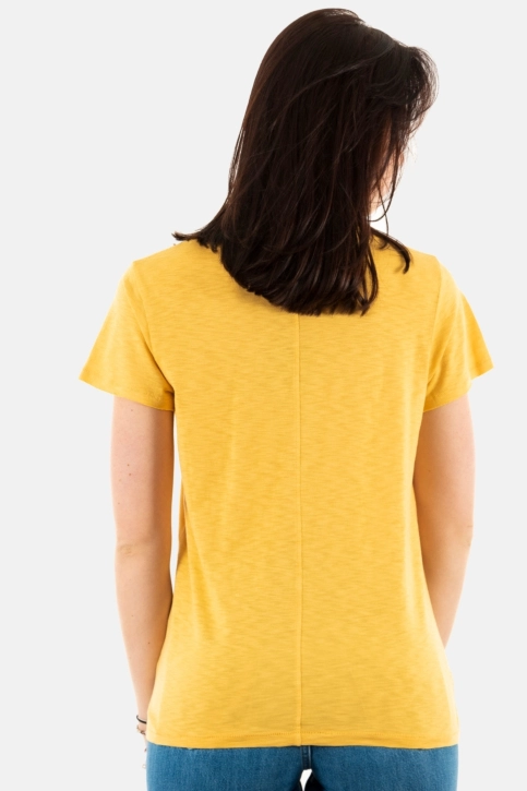 Tee shirt superdry studios slub emb vee 8uz desert ochre yellow