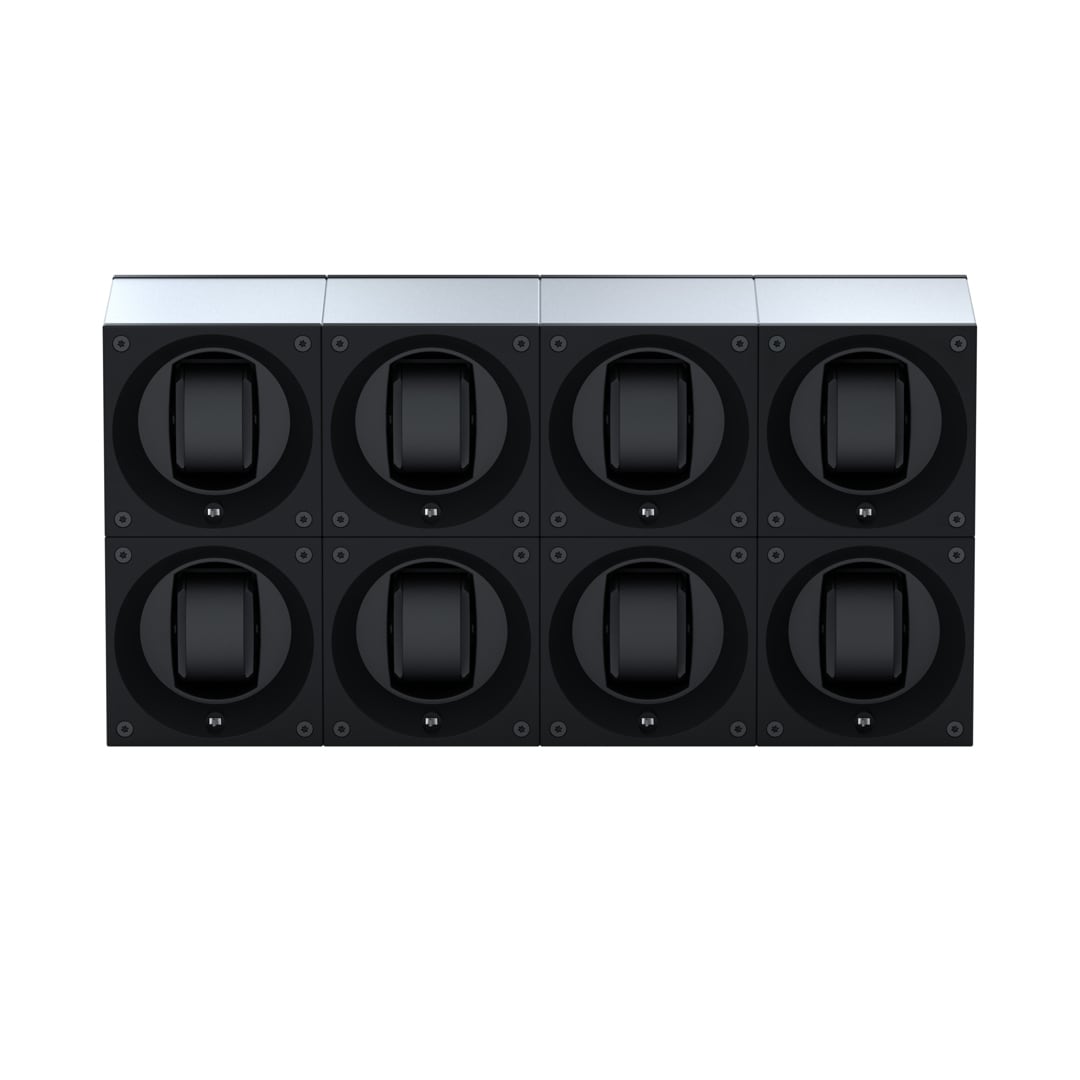 SwissKubik Masterbox Aluminium Silber - 8 Uhren