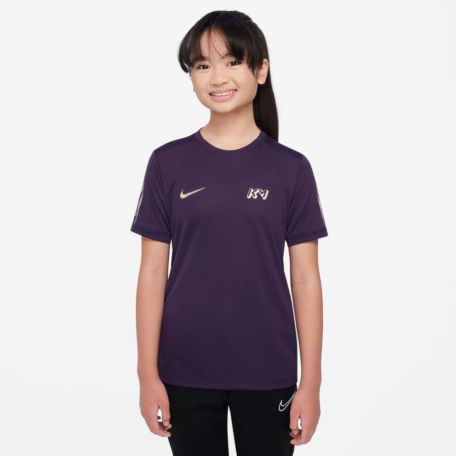 Nike T-shirt d'Entraînement Dri-FIT Academy 25 Mbappé Personal Edition - Violet/Doré Enfant