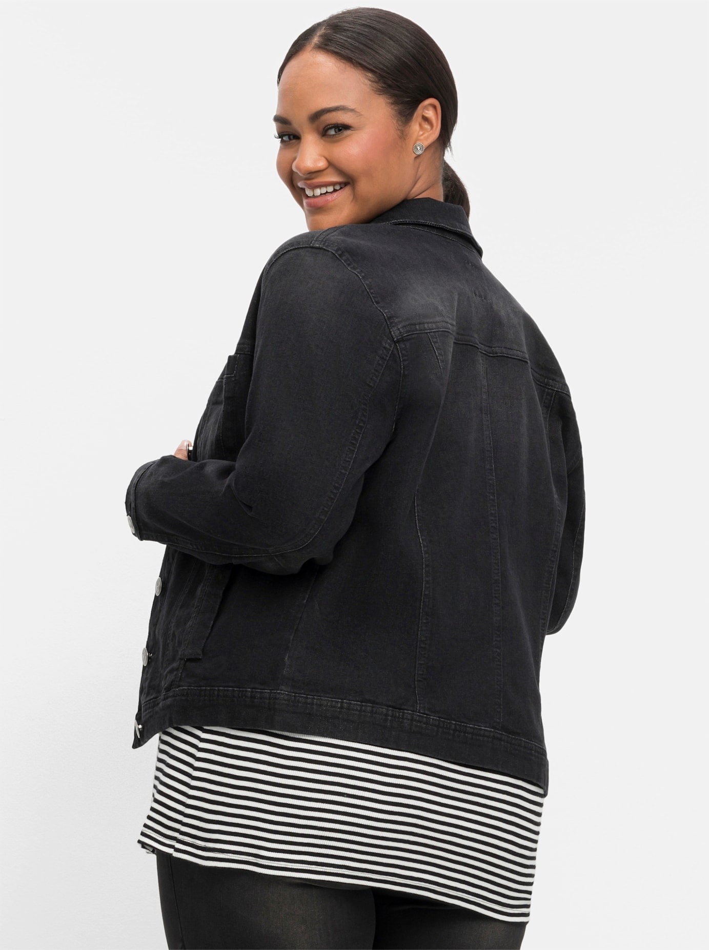 Sheego Jeansjacke ohne Kapuze