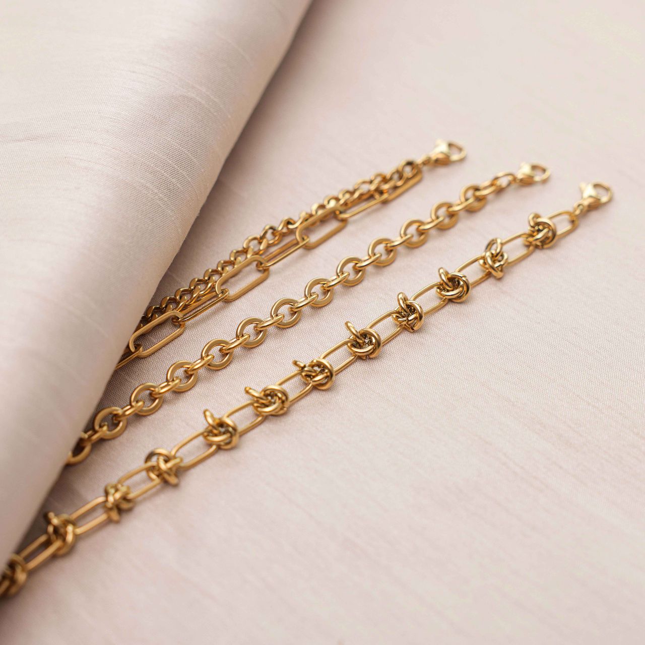 Gerecycled stalen 18 karaat goldplated armband Gervaise
