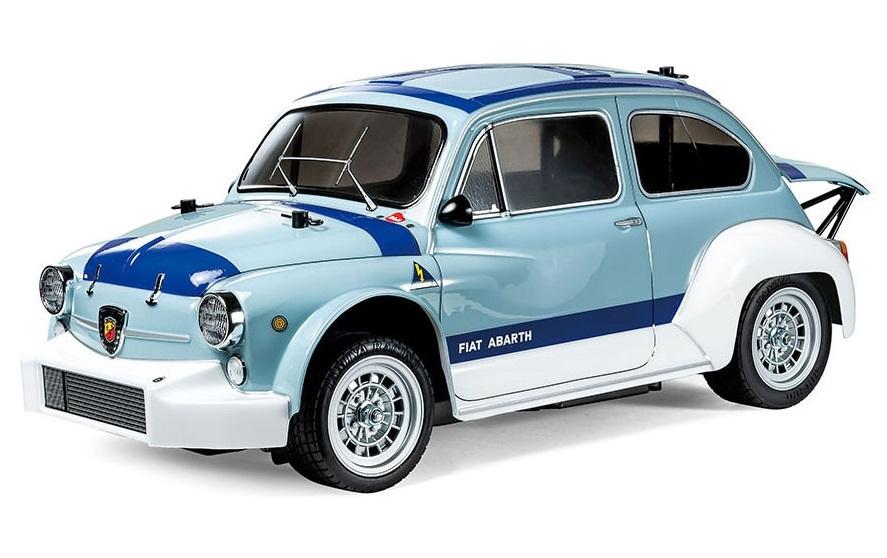Tourenwagen Fiat Abarth 1000 TCR MB-01 Blau, Bausatz, 1:10<br>M-Chassis On-Road Modell mit Fiat Abarth 1000 TCR Berlina Corse Karosserie