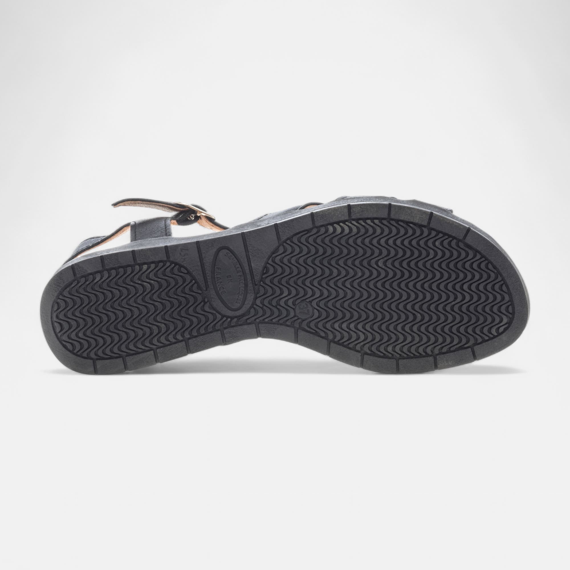 Sandales Femme en cuir noir