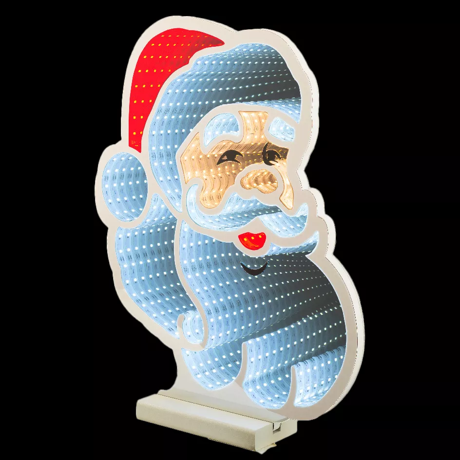 Père Noël lumineux 192 LED (H30 cm) Infinity Blanc froid/multicolore
