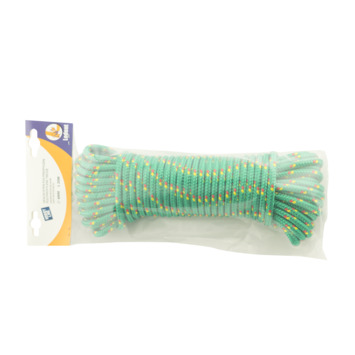 Ledent touw gevlochten pp groen/rood/geel Ø8 mm / 20 m