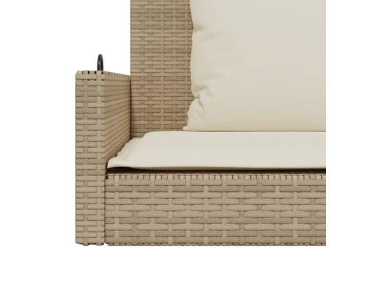 VIDAXL - Balancelle avec coussins beige 119x56x48 cm résine tressée