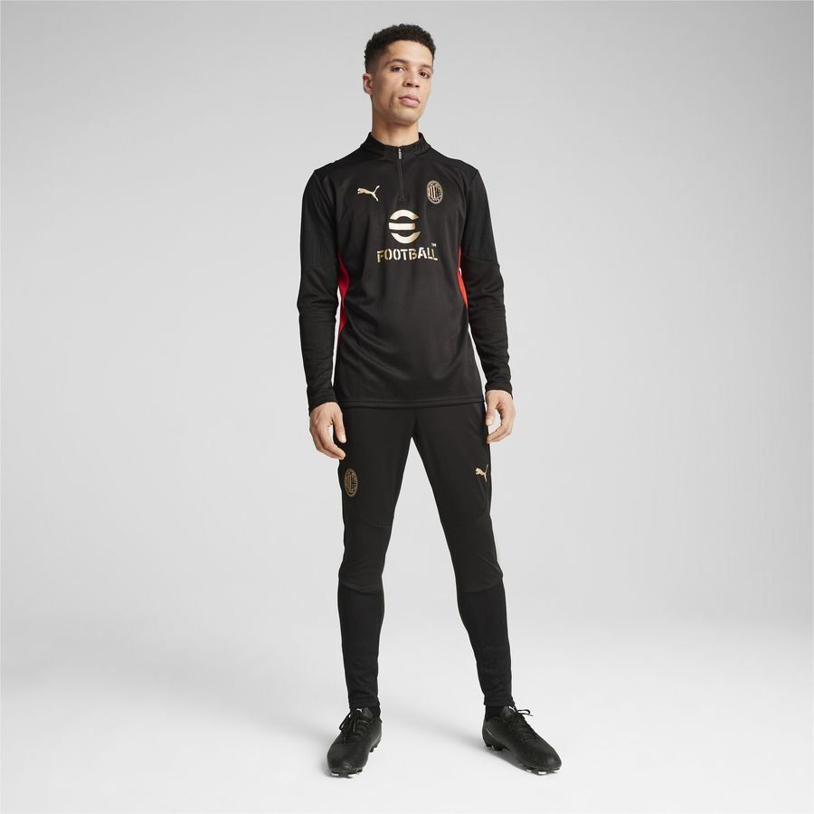 Milan AC Maillot d'Entraînement Fermeture Éclair 1/4 - Noir/For All Time Red