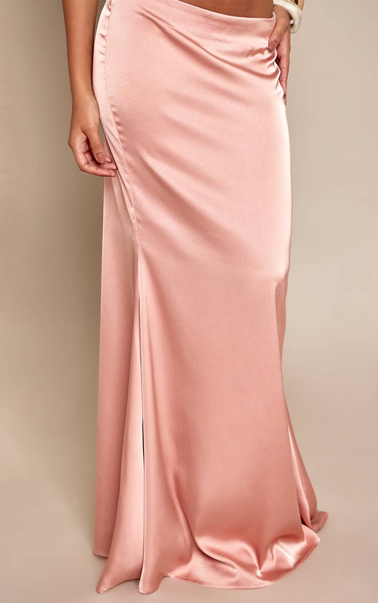 Pêche Jupe Longue Fluide En Satin