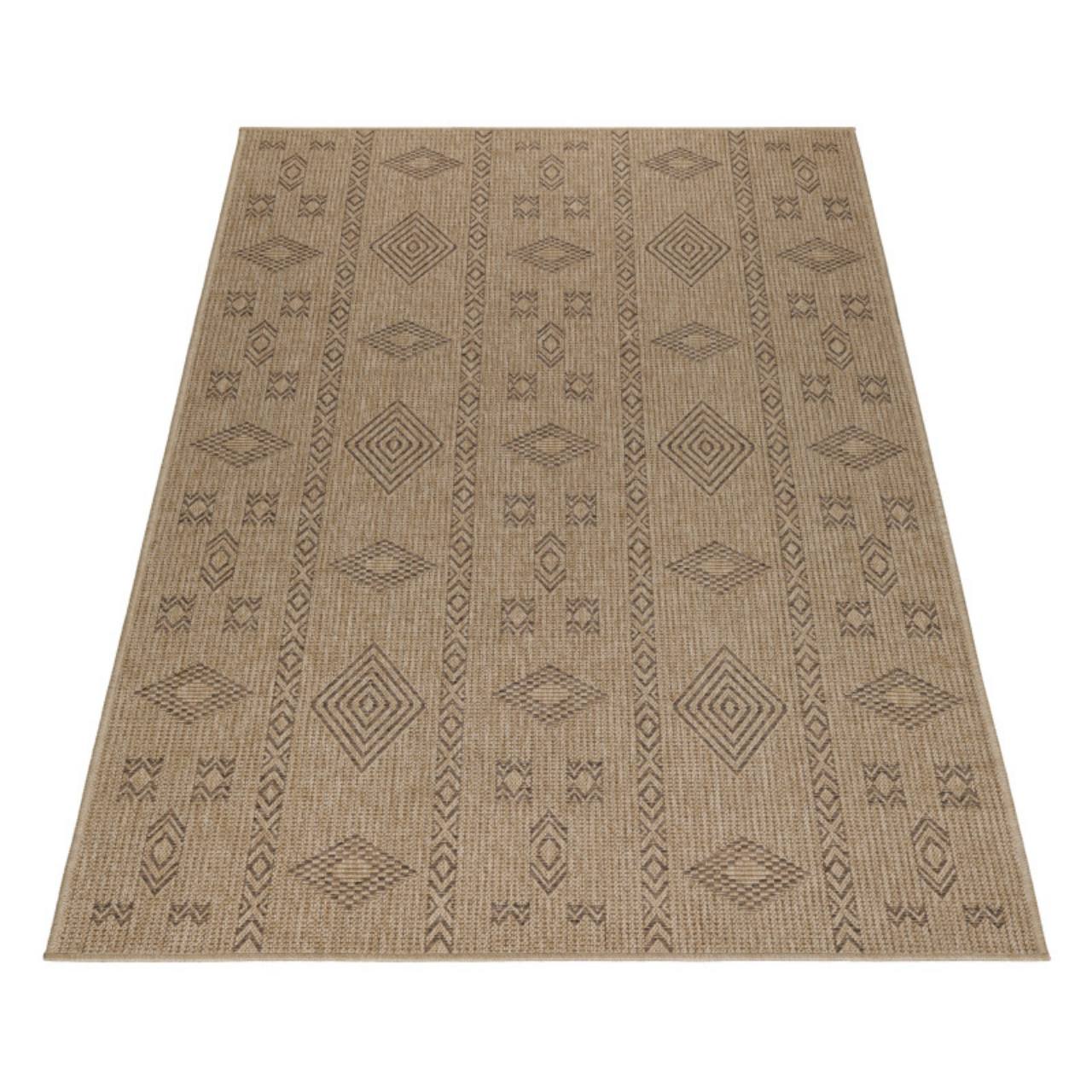 In & Outdoor Teppich Wetterfest Läufer Beige - Balkon Teppich Wasserfest