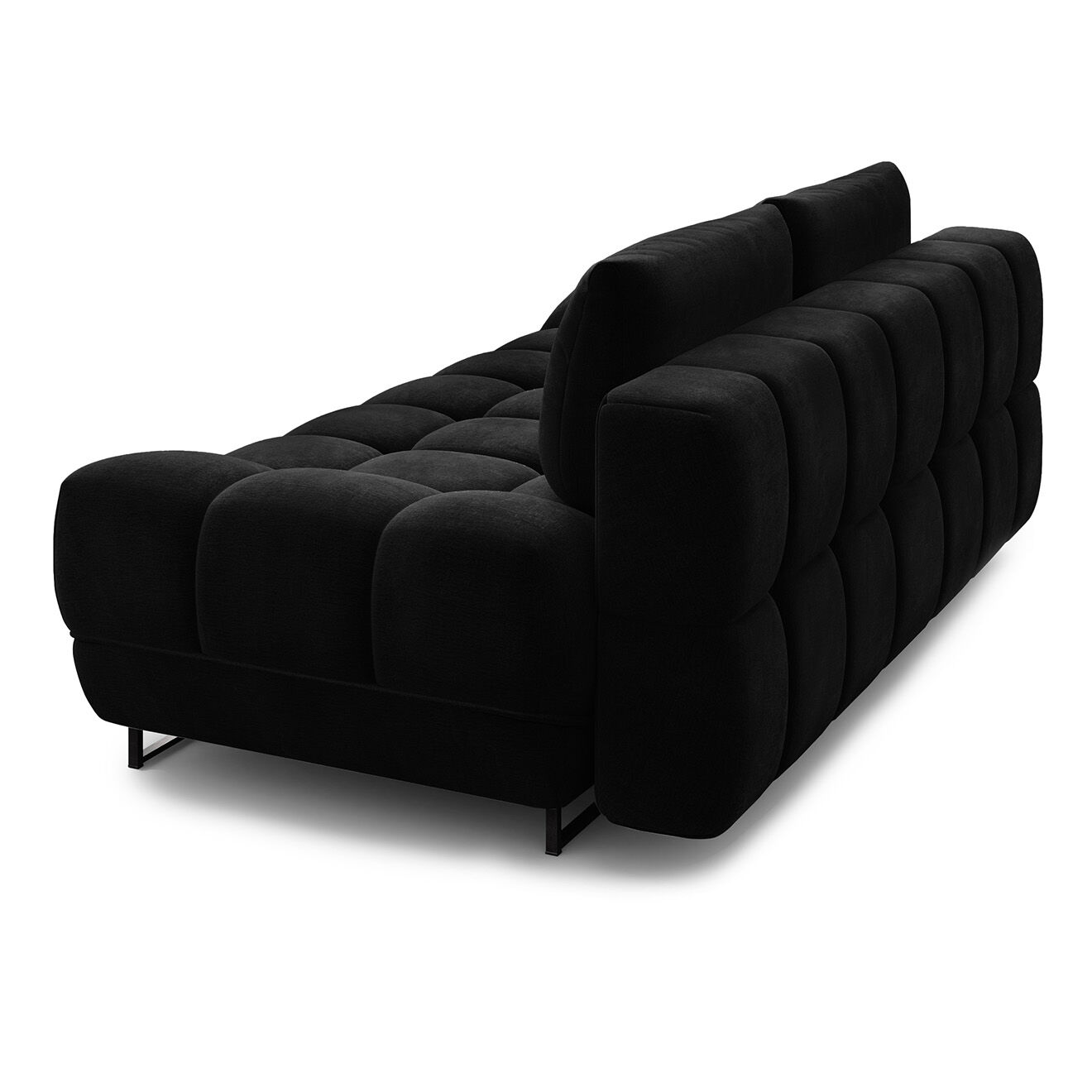 Windsor & Co Canapé Velours convertible avec Coffre de Rangement Cirrus noir - 215x112x90 cm