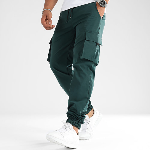 Lot De 2 Pantalons Cargo 0270 0276 Beige Vert Bouteille