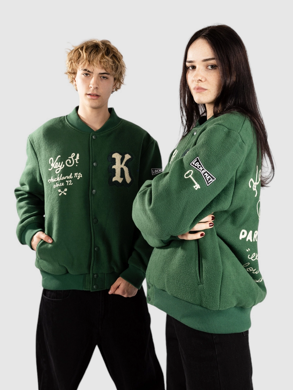 Key Street Work Varsity Jacket green