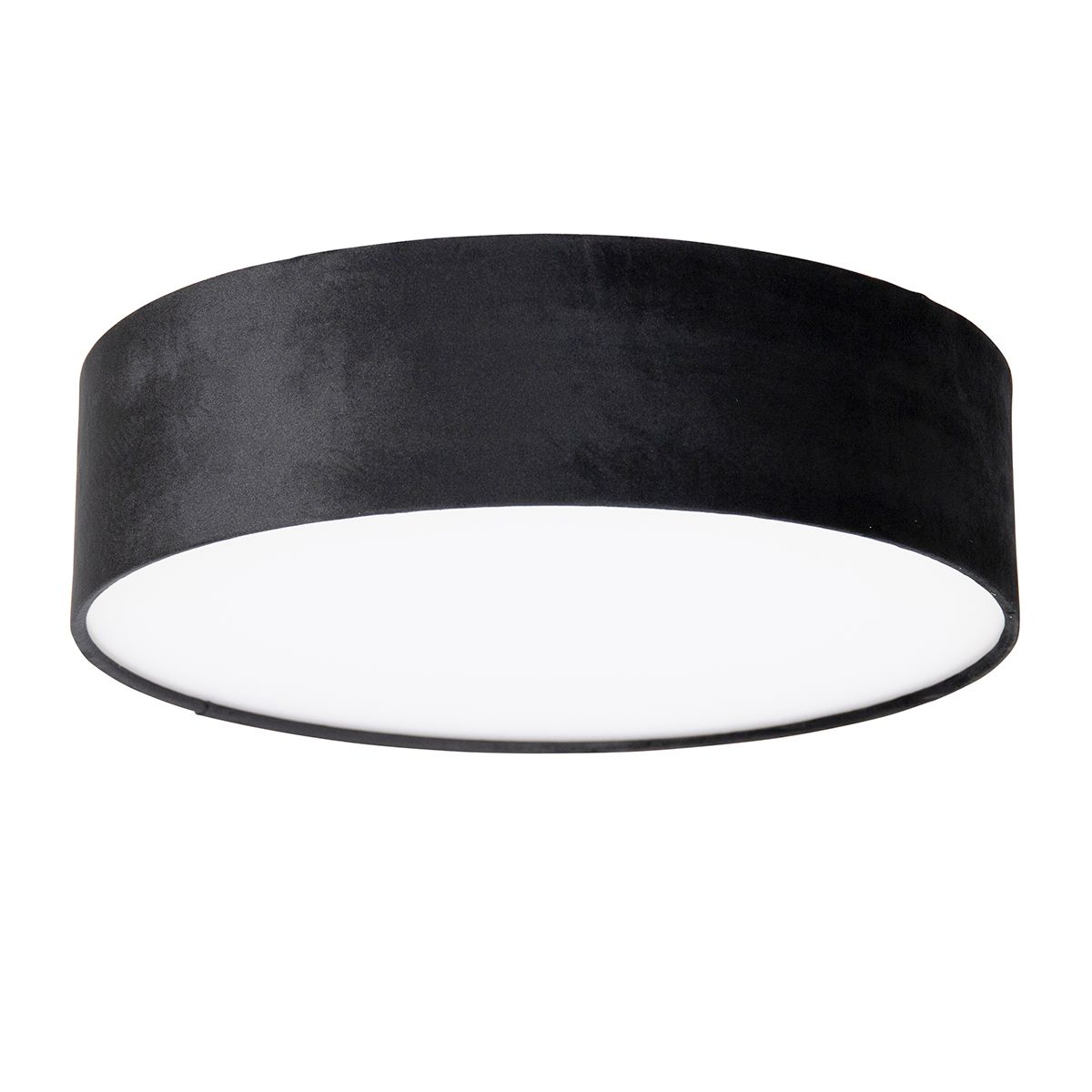 Moderne plafondlamp zwart 40 cm met gouden binnenkant - Drum