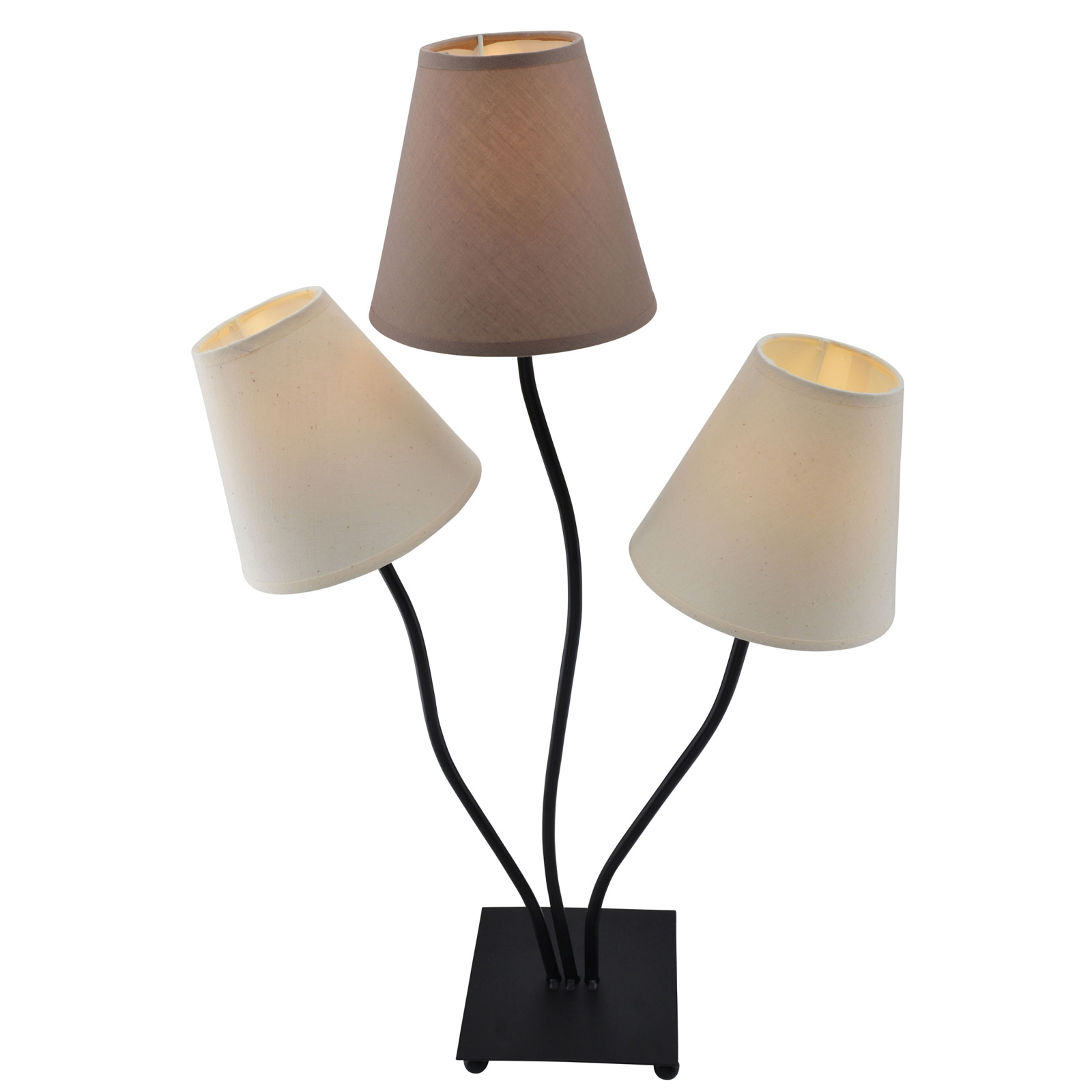 Tischleuchte - beige-braun - 3 Schirme