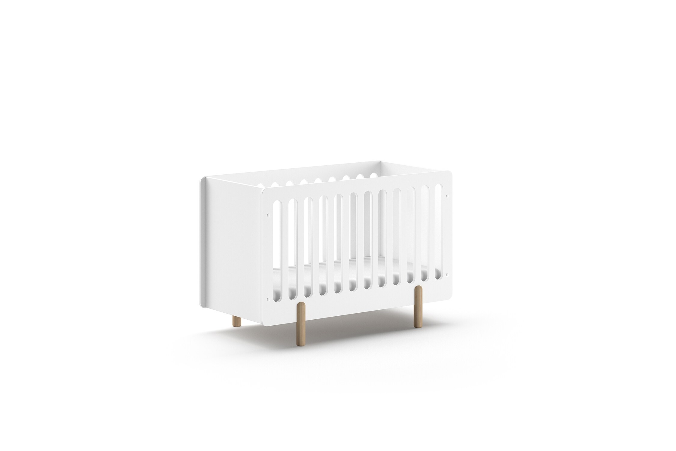 JAXX SMILE Babybett LF 60 x 120 cm, m. verst. Lattenrost, Ausf. MDF weiß lackiert