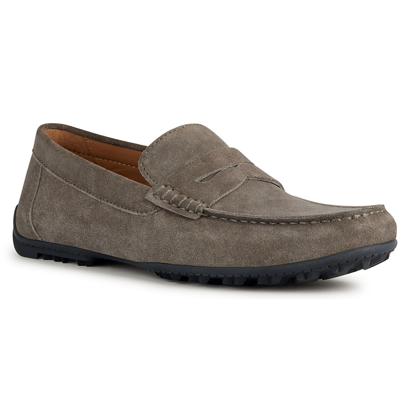 Geox Mocassins en Velours de Cuir Kosmopolis taupe