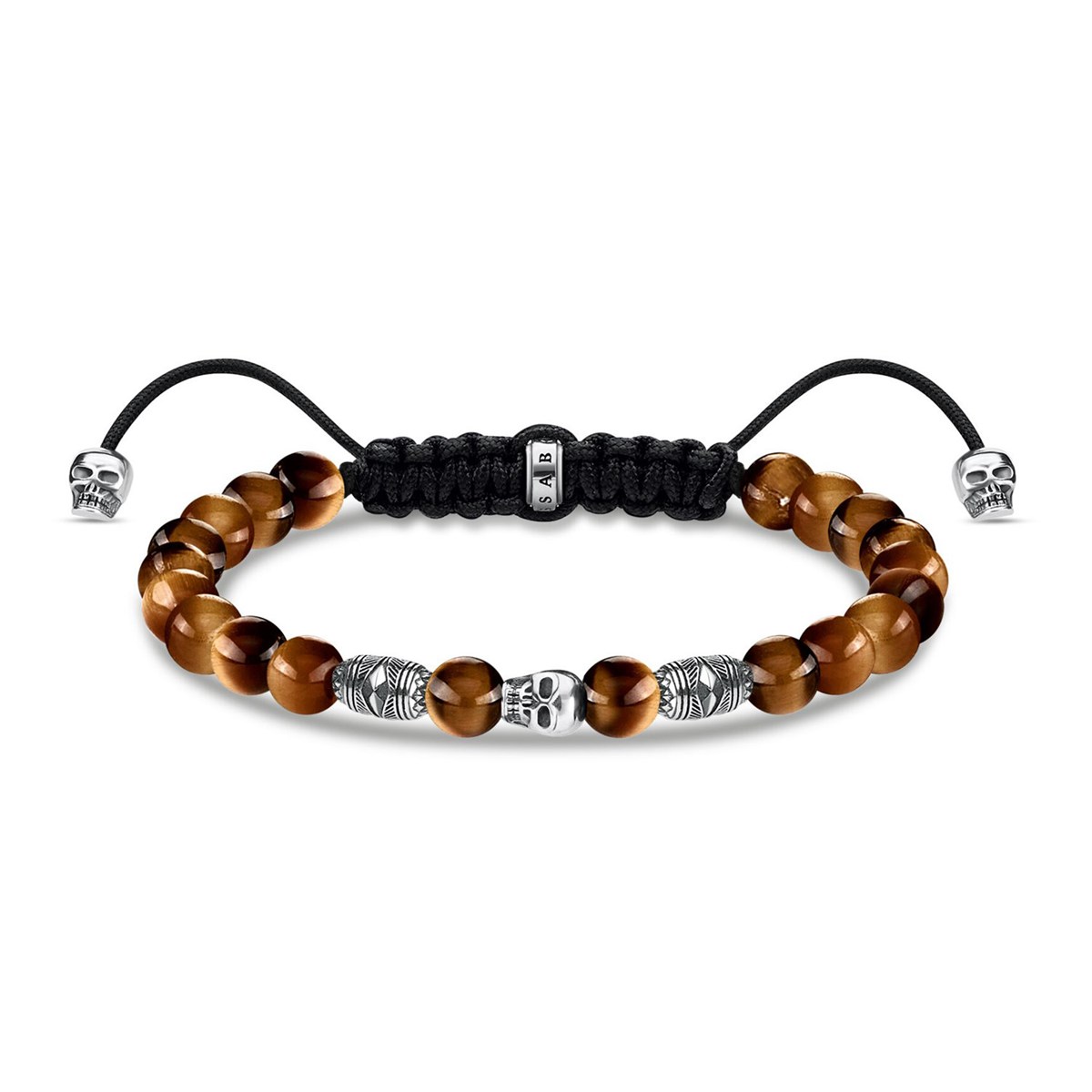 Bracelet Thomas Sabo oeil de tigre tête de mort