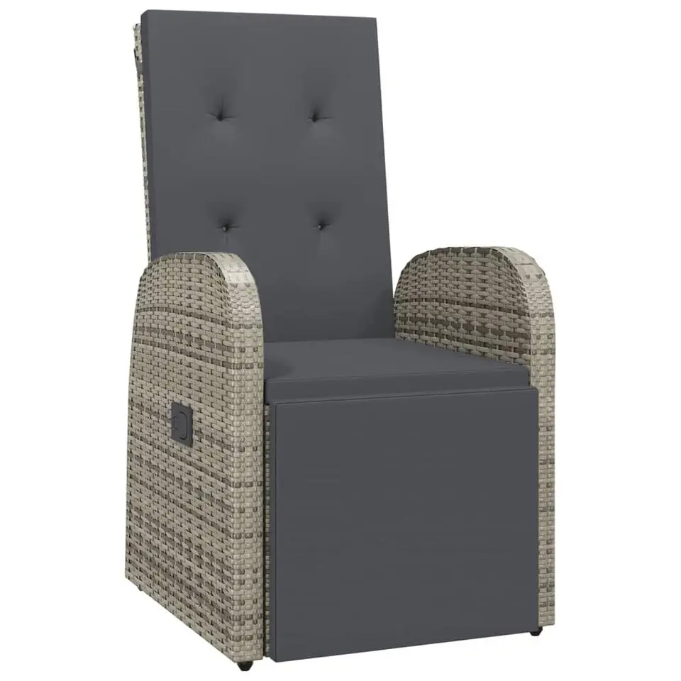 vidaXL - Zitstoel - Grijs - Poly rattan