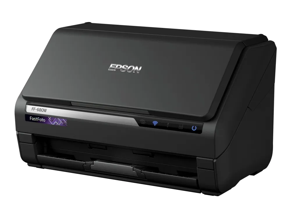 Epson FastFoto FF-680W - Dokumentscanner - Contact Image Sensor (CIS) - Duplex - A4 - 600 dpi x 600 dpi - op til 45 ppm (mono) / op til 45 ppm (farve) - ADF (100 ark) - USB 3.0, Wi-Fi(n)