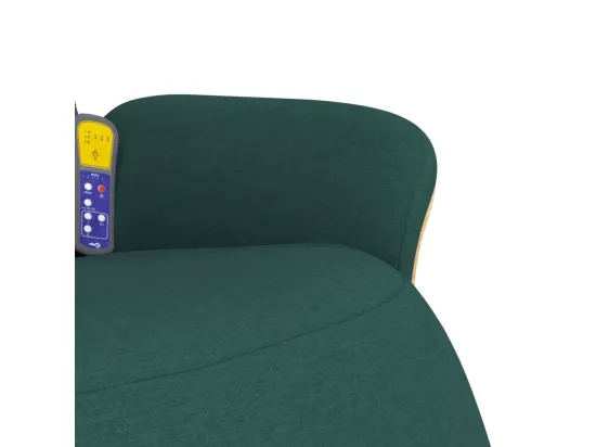 Fauteuil inclinable de massage et repose-pieds vert foncé tissu