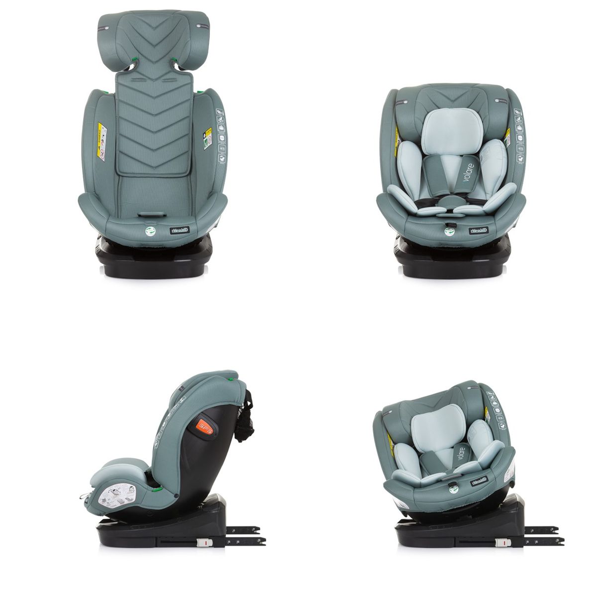 Chipolino Kindersitz Volare i-Size (40-150cm) Isofix, drehbar, SPS, Top Tether grün