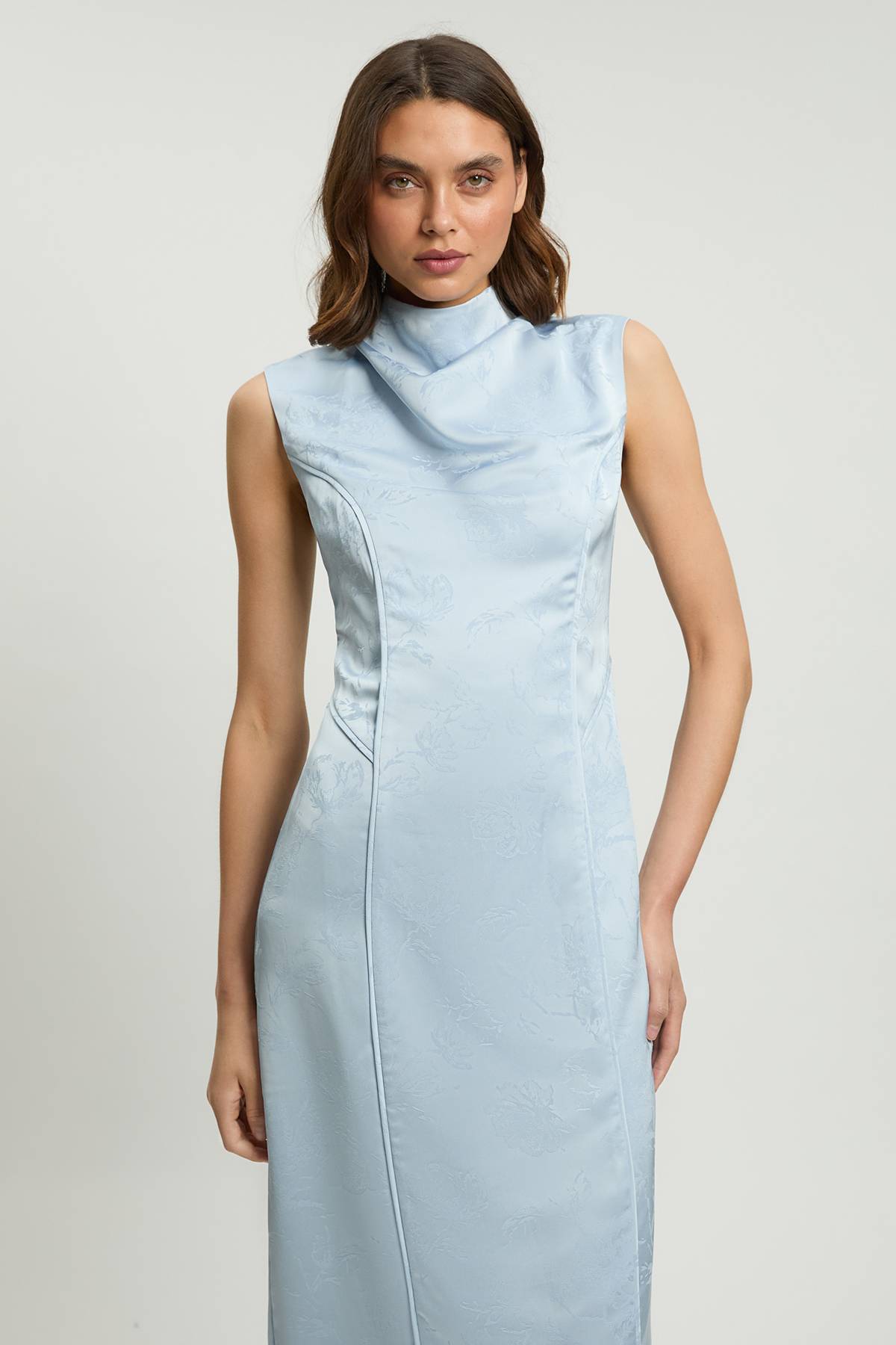 KarenMillen Robe Longue Tissée Sans Manches En Jacquard Petite