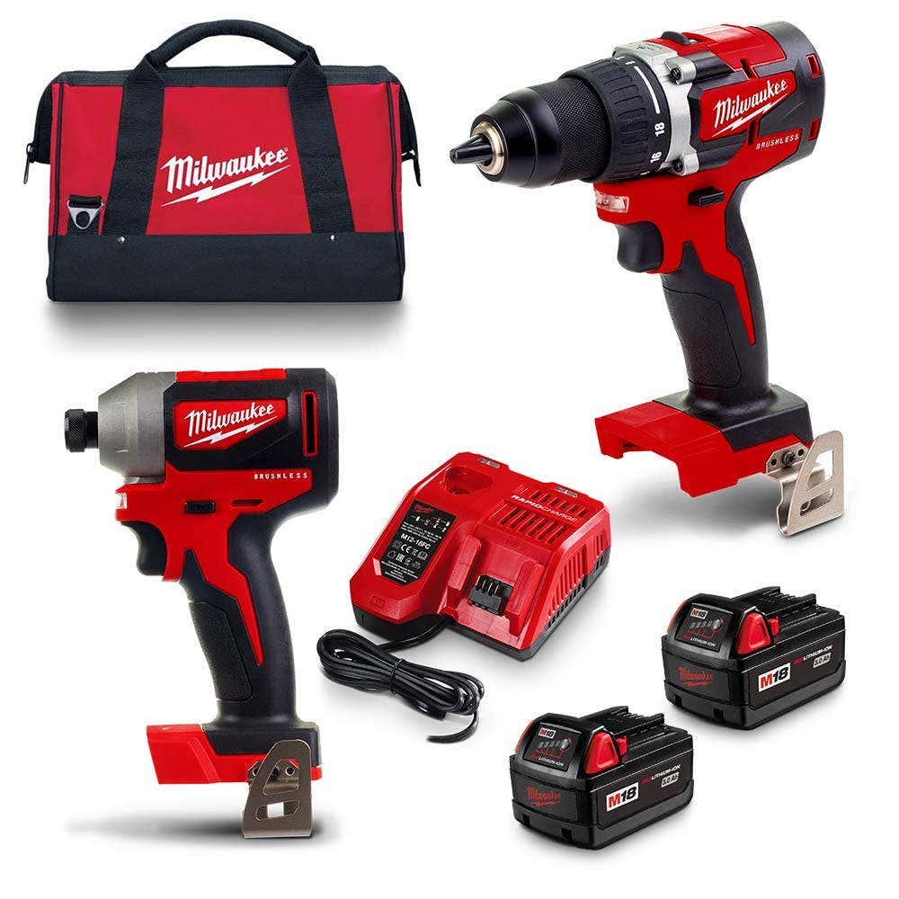 Kit combinado de 2 baterias sem escova Milwaukee 18V (2 x 3,0Ah) M18CBLPP2A-302B