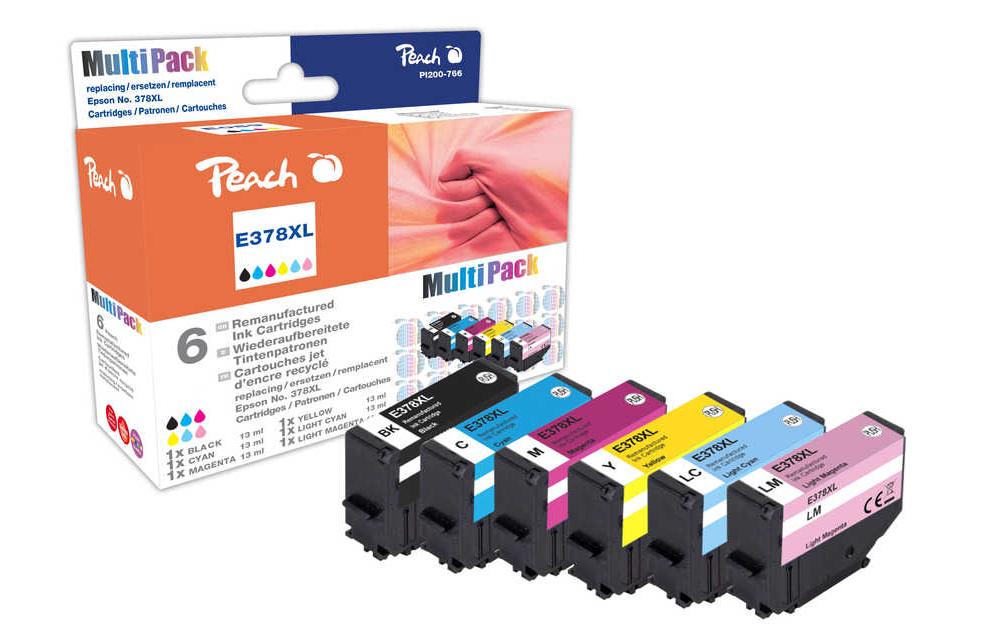 Tinte Epson T3798, No 378XL Multi BK, 2x C, 2x M, YDruckerpatronen: 1 x Schwarz, 1 x Cyan, 1x Magenta, 1x Gelb, 1x Hell Cyan, 1x Hell magenta