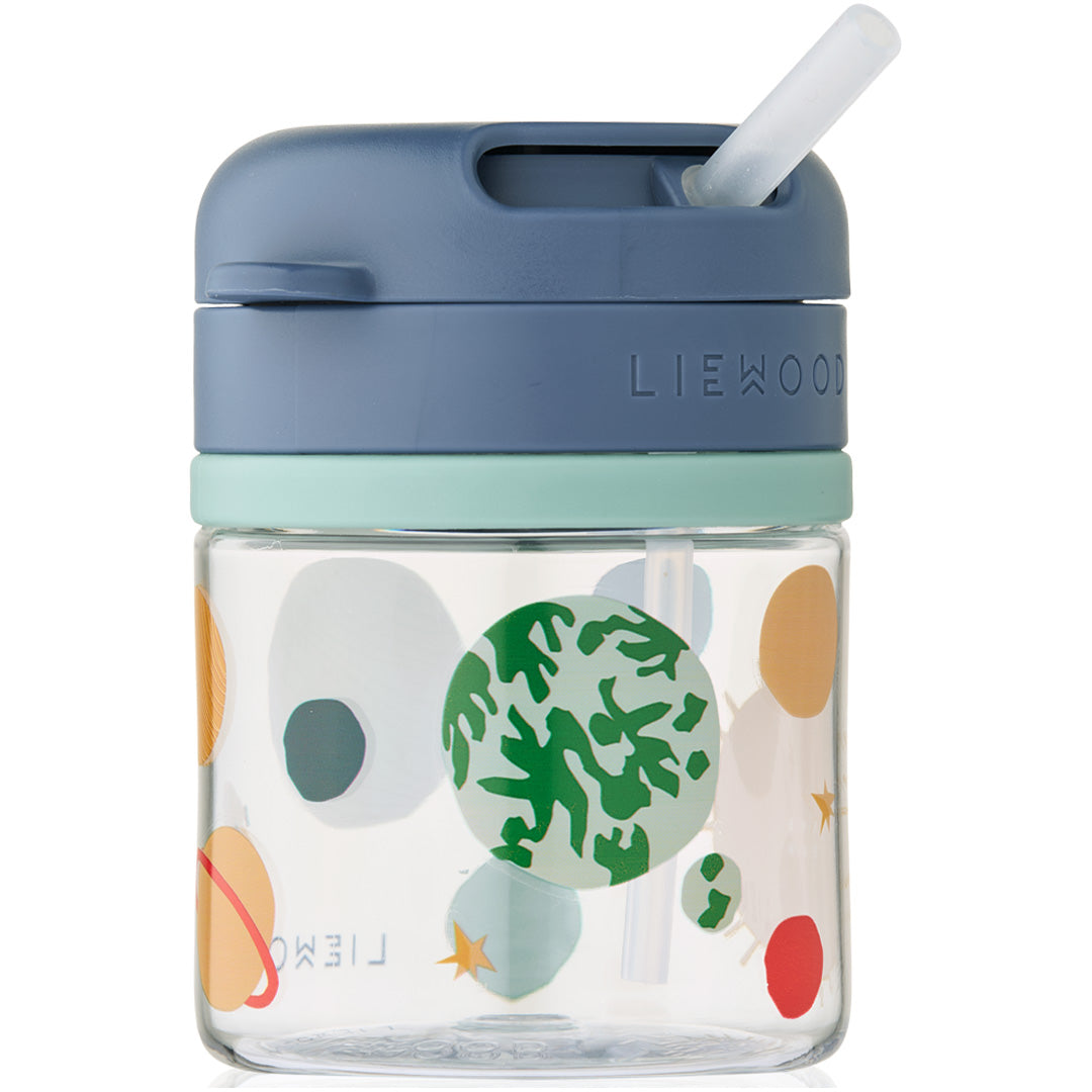 liewood drinkbeker met rietje pavia - universe classic navy - 280 ml
