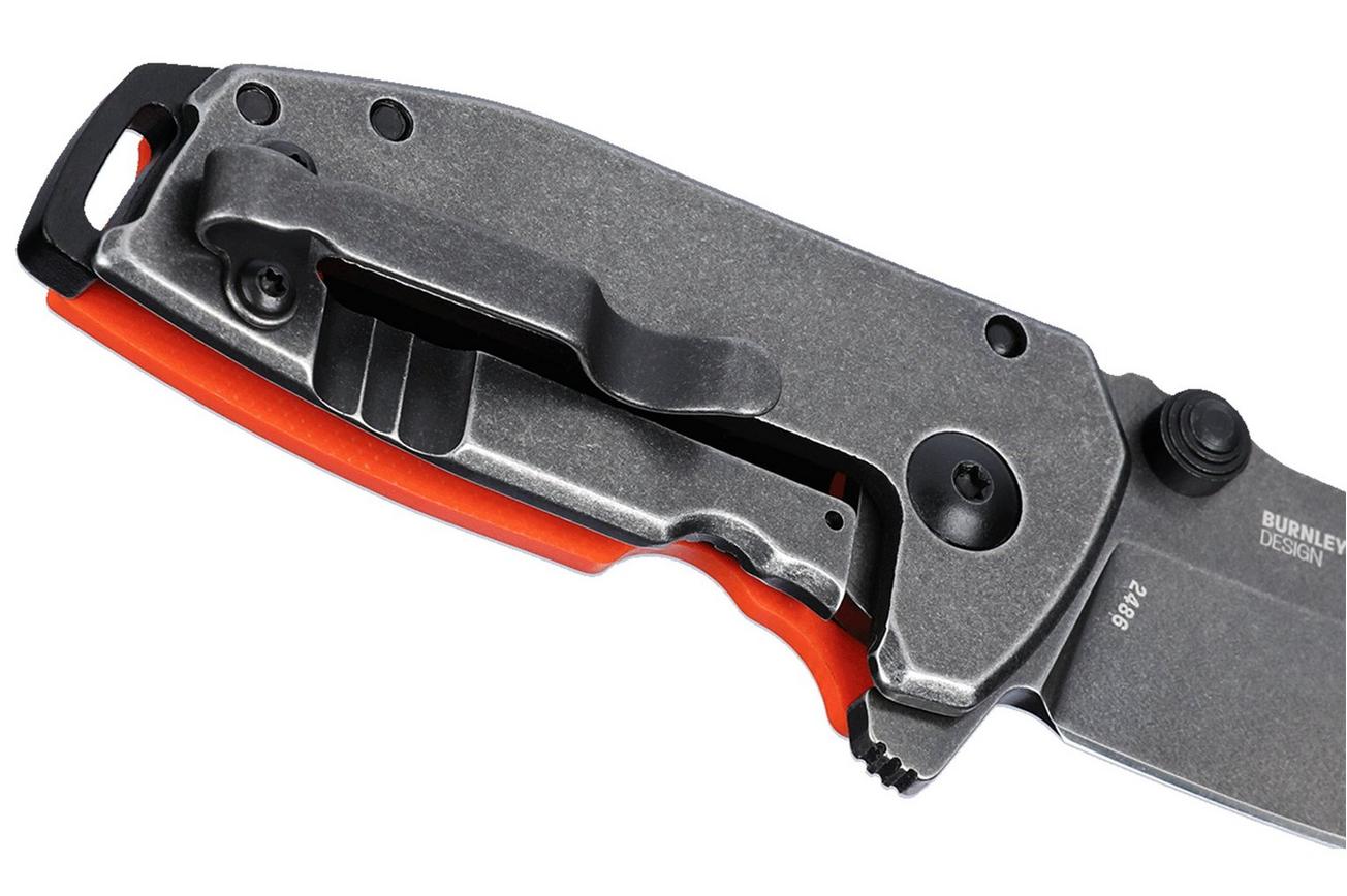 CRKT Squid Compact Black 2486 Orange G10 zakmes, Lucas Burnley design