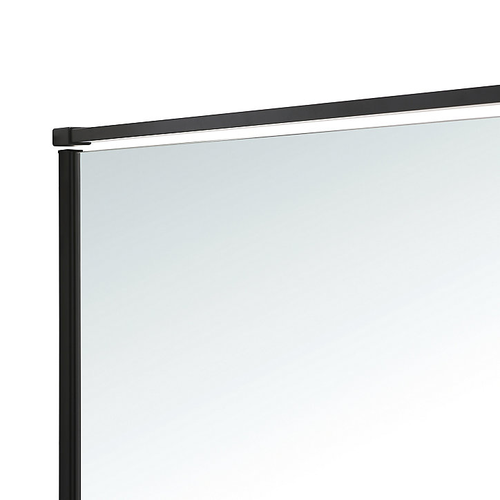 Paroi de douche à l'italienne GoodHome Ezili transparent profilé noir 90 cm
