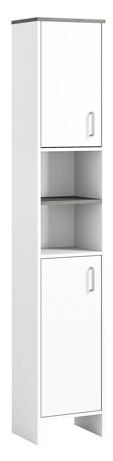 Hochschrank Los Angeles Weiß/Rauchsilber NB