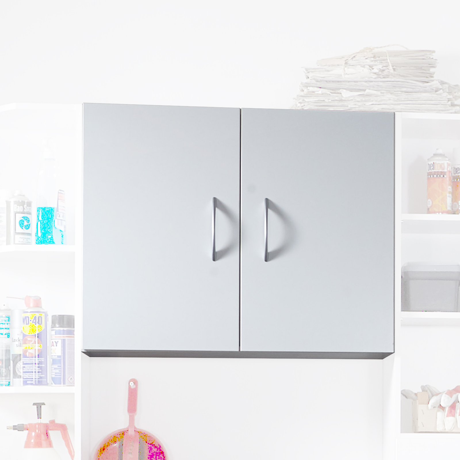 Hängeschrank - weiß - 80x64x40 cm