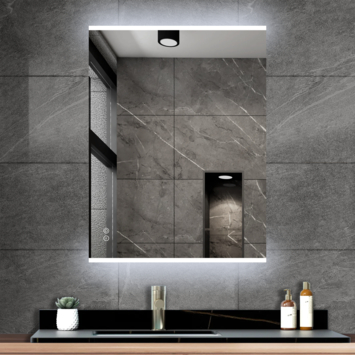 Atlantic badkamerspiegel Taylan met verlichting rechthoek 60 x 80 cm chroom