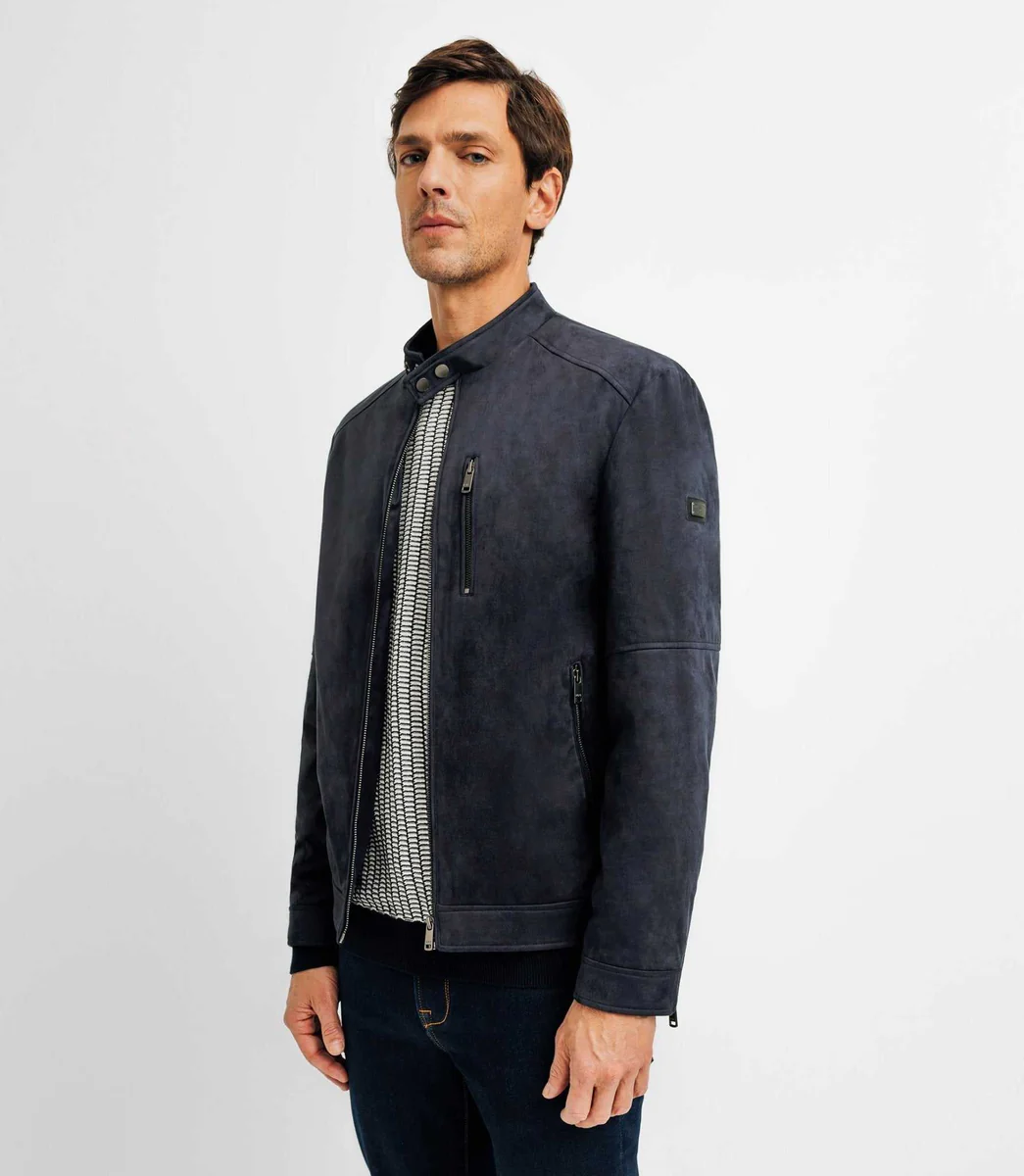 Blouson col montant marine