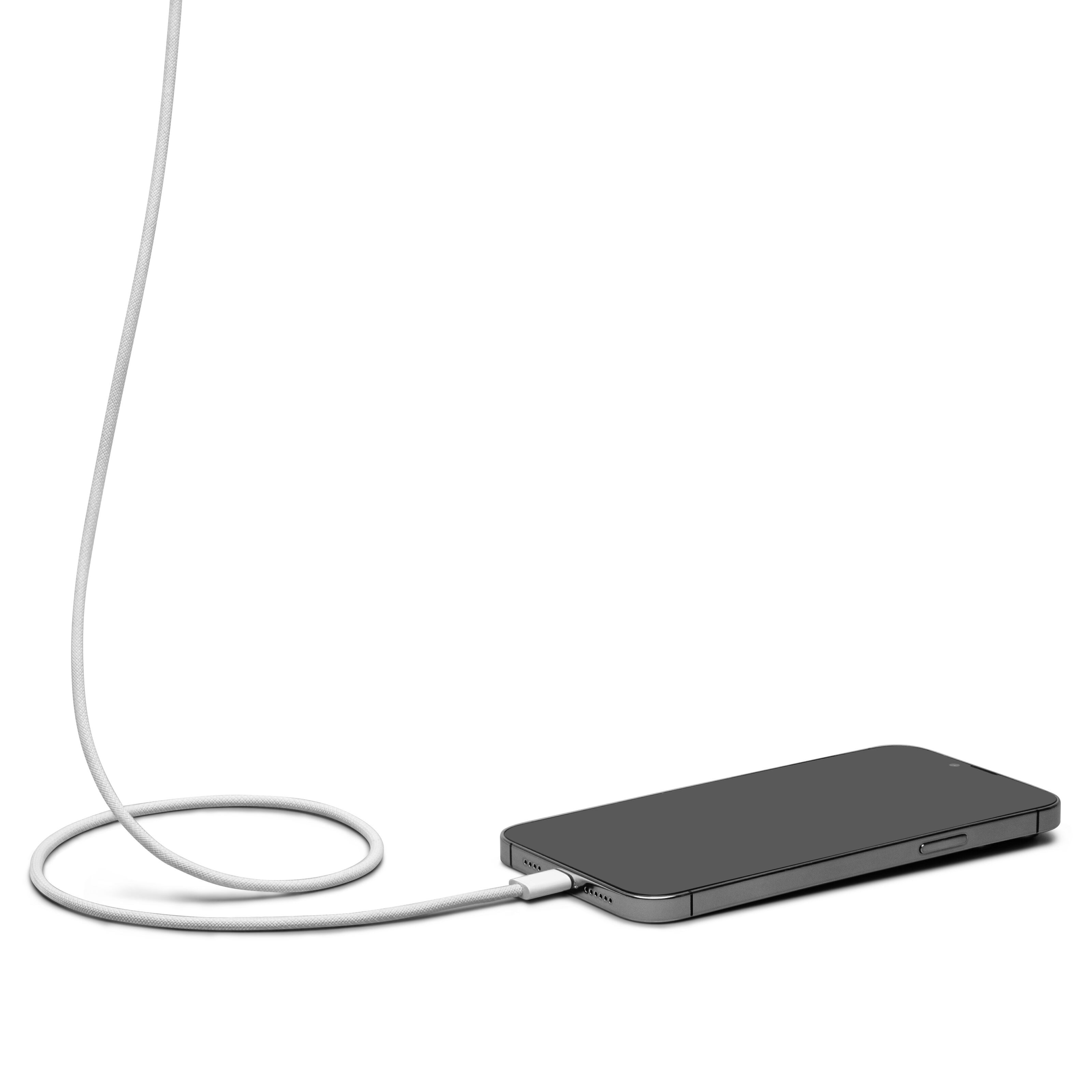 Linocell Flettet USB-A- til USB-C-kabel Hvit 0,5 m