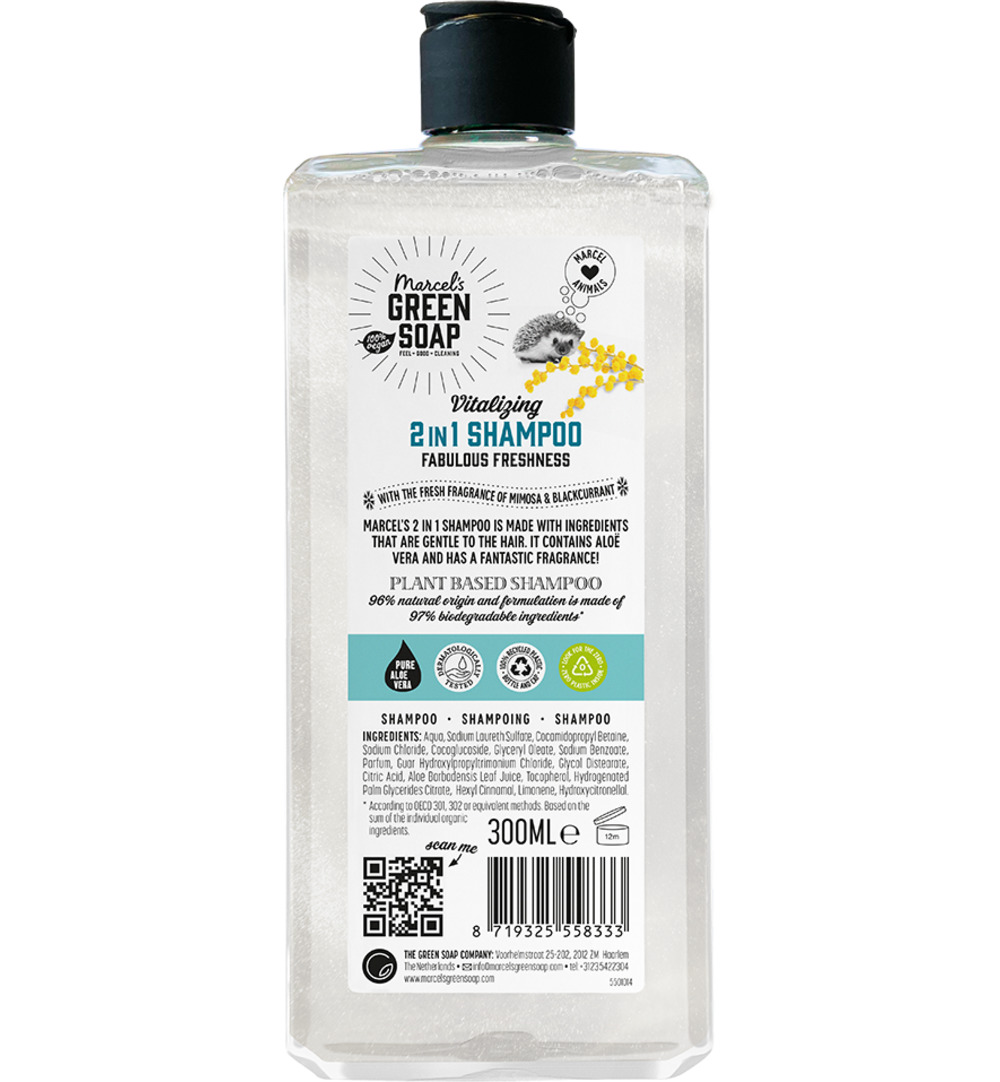 Marcel’s Green Soap 2in1 Shampoo & Conditioner Mimosa en Zwarte Bes (300 ml)
