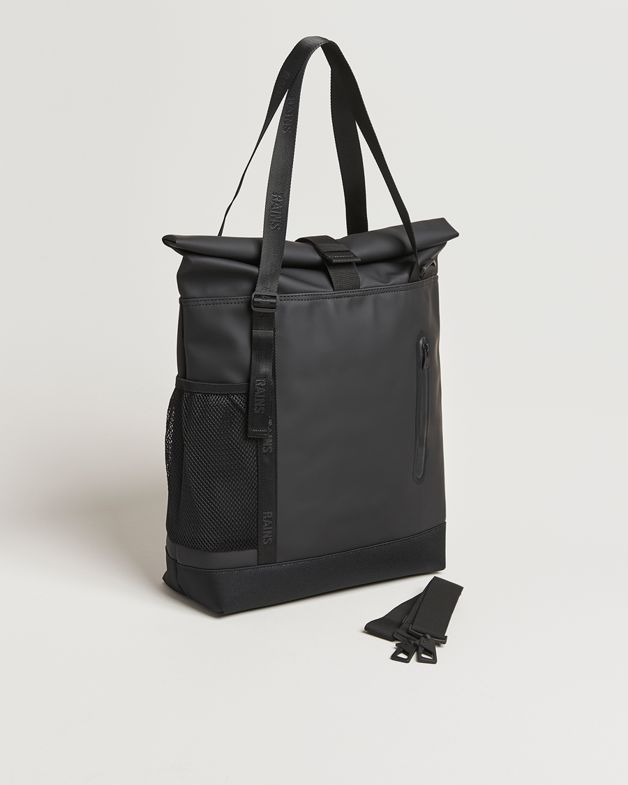 RAINS Trail Rolltop Tote Bag Black