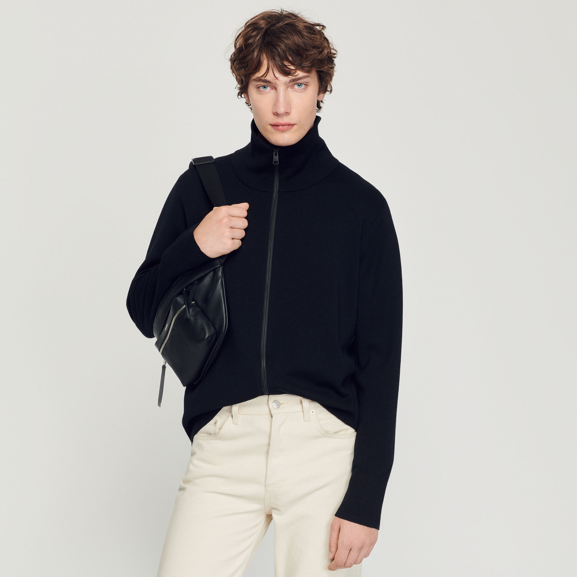 Cardigan zippe en laine