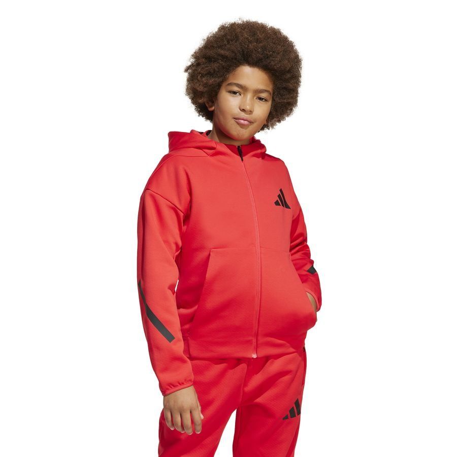 adidas Sweat à Capuche Z.N.E. Full Zip - Pure Ruby/Noir Enfant