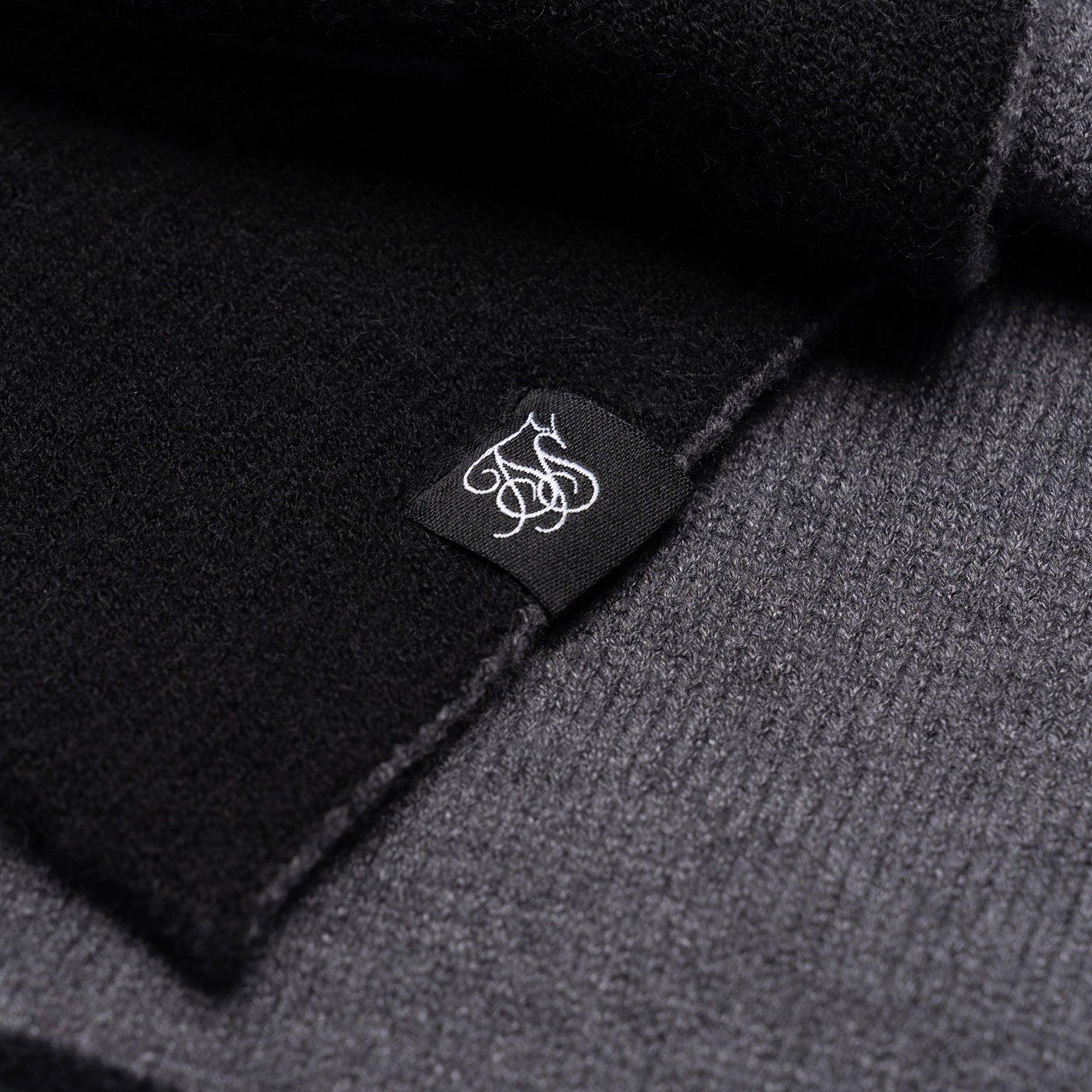 SikSilk Black Knitted Scarf Mens