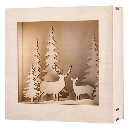 Rayher Holzbausatz Rahmen Winter 14tlg. 20x20x6,6cm